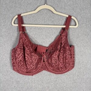 NEW $82 Panache Sculptresse Lace Bra 46F Estel Full Coverage Rose Gold 9685